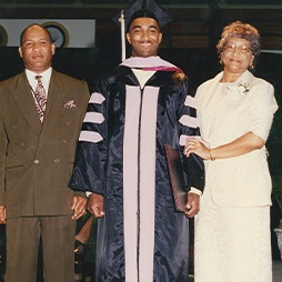 Doctor Guillory and his family at graduation